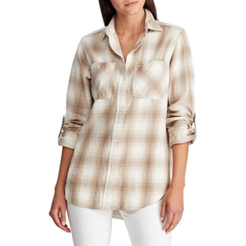 NWT Lauren Ralph Lauren plaid top size L